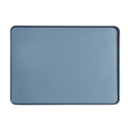 Cal-Mil 22025-1813-111 Hudson 18" x 13" Stone Blue Melamine Low Rim Plate - 6 Each