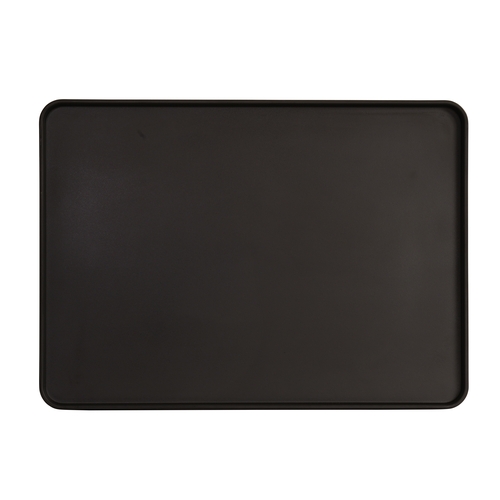 Cal-Mil 22025-1813-13 Hudson 18" x 13" Black Melamine Low Rim Plate - 6 Each