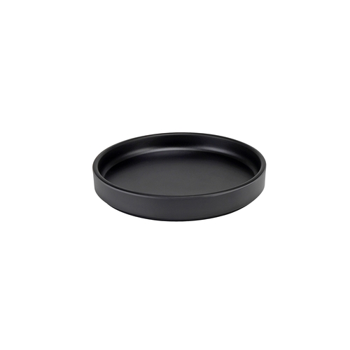 Cal-Mil 22026-6-13 Hudson 6" Dia. x 1"H Black Melamine Low Rim Plate - 6 Each