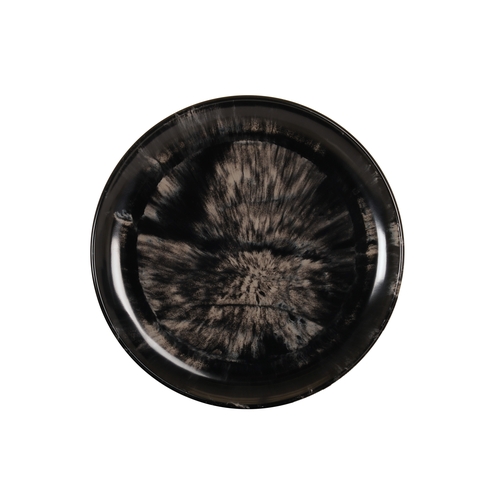 Cal-Mil 22351-10-120 Reactive 10" Dia. Glossy Black Melamine Coupe Plate - 6 Each