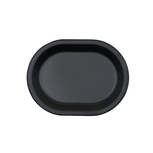 Cal-Mil 22391-11-13 Classic 7.75" x 10.75"H Matte Black Melamine Coupe Plate