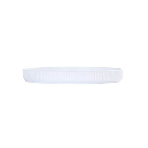 Cal-Mil 26107-12-15 Arista 12" Dia. Matte White Melamine Raised Rim Plate