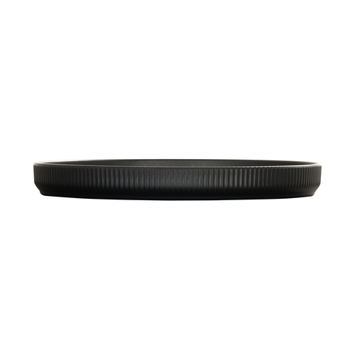 Cal-Mil 26107-14-13 Arista 14" Dia. Matte Black Melamine Raised Rim Plate