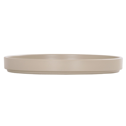 Cal-Mil 22026-10-125 Hudson 10.25" Dia. x 1"H Taupe Low Rim Plate - 6 Each