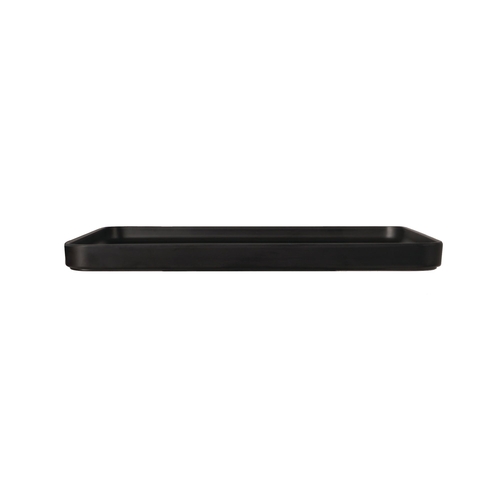 Cal-Mil 22025-13-13 Hudson 11" x 9.5" Black Melamine Raised Rim Platter - 6 Each