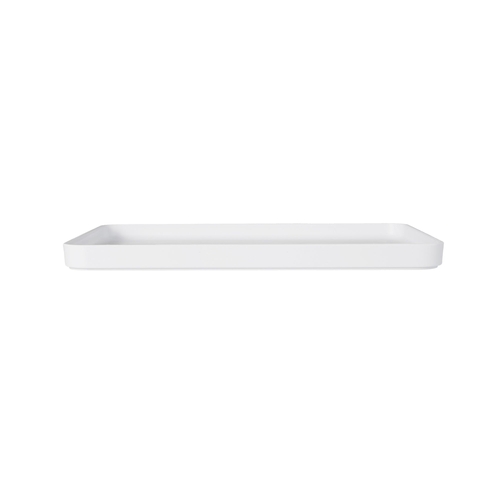 Cal-Mil 22025-13-15 Hudson 11" x 9.5" White Melamine Raised Rim Platter - 6 Each