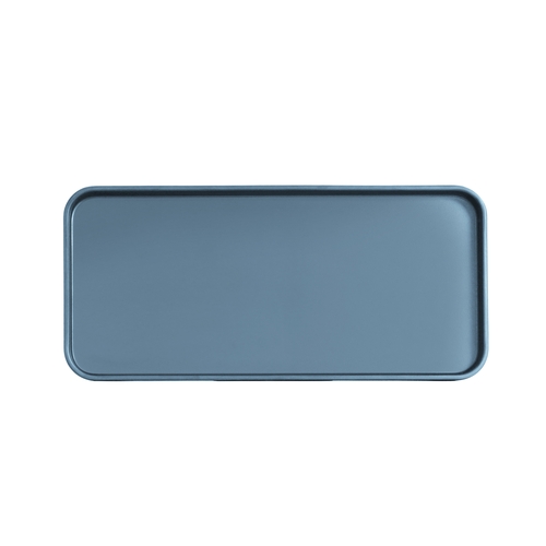 Cal-Mil 22025-613-111 Hudson 13" x 6" Stone Blue Melamine Low Rim Plate - 6 Each