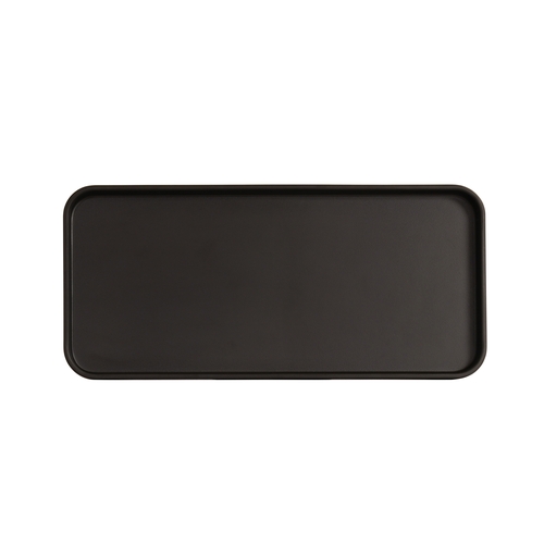 Cal-Mil 22025-613-13 Hudson 13" x 6" Black Melamine Low Rim Plate - 6 Each