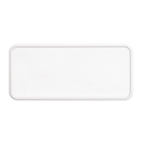 Cal-Mil 22025-613-15 Hudson 13" x 6" White Melamine Low Rim Plate - 6 Each