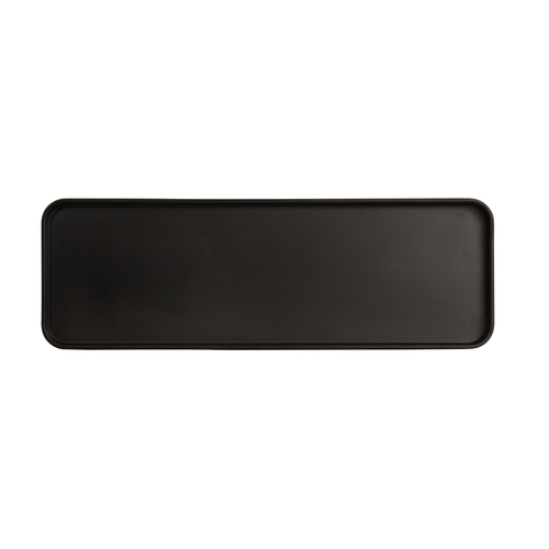 Cal-Mil 22025-618-13 Hudson 18" x 6" Black Melamine Low Rim Platter - 6 Each