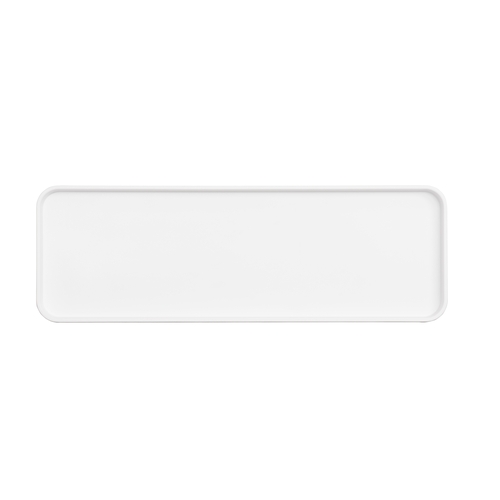 Cal-Mil 22025-618-15 Hudson 18" x 6" White Melamine Low Rim Platter - 6 Each