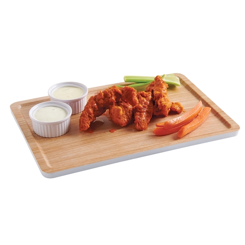Cal-Mil 22100-91 13" x 9" White Melamine Stackable Serving Tray - 3 Each