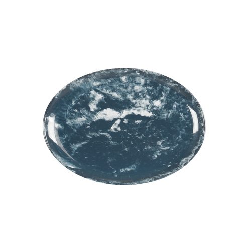 Cal-Mil 22352-11-119 Reactive 10.75" x 7.75" Glossy Blue Melamine Coupe Platter