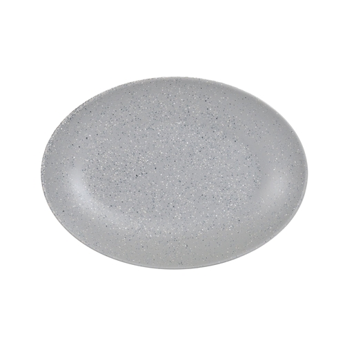Cal-Mil 22391-11-121 Coronado 7.75" x 10.75" Matte Grey Melamine Oval Platter