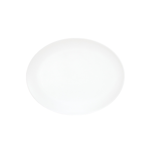 Cal-Mil 22458-1114-15 11" x 14" White Melamine Shallow Coupe Platter - 6 Each