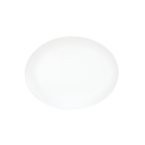 Cal-Mil 22458-912-15 9" x 12" White Melamine Shallow Coupe Platter - 6 Each