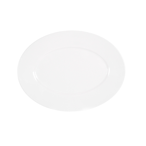 Cal-Mil 22460-912-15 12" x 9" White Melamine Rimmed Platter - 6 Each