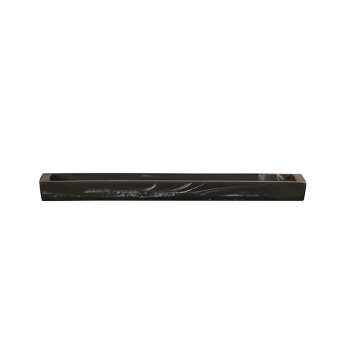 Cal-Mil 23741-124 12.75" x 5" Black Marble Resin 3-Section Serving Tray