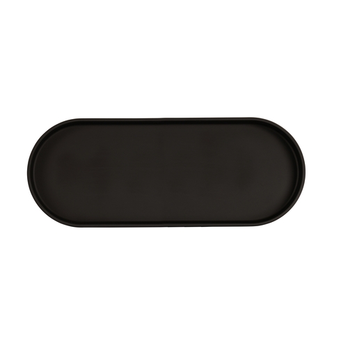 Cal-Mil 24003-208-13 Hudson 20" x 8" x 1.5"H Black Melamine Platter - 3 Each