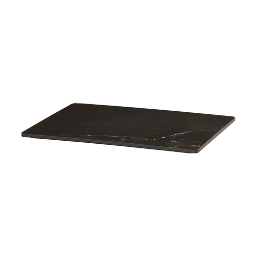 Cal-Mil 24407-1012-124 10.75" x 13.5" x 0.5"H Black Marble Melamine Tray - 6 Each