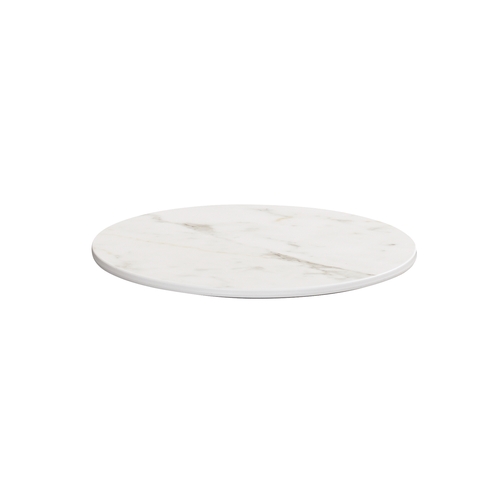 Cal-Mil 24409-8-81 8.75" Dia. x 0.75"H White Marble Melamine Tray - 6 Each