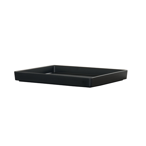 Cal-Mil 26110-1012-13 Hudson 13.25" x 10.5" x 1.5"H Matte Black Raised Rim Tray