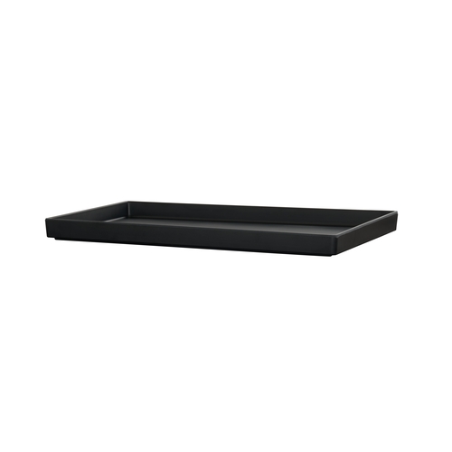 Cal-Mil 26110-1220-13 Hudson 21.5" x 13.25" x 1.5"H Matte Black Raised Rim Tray