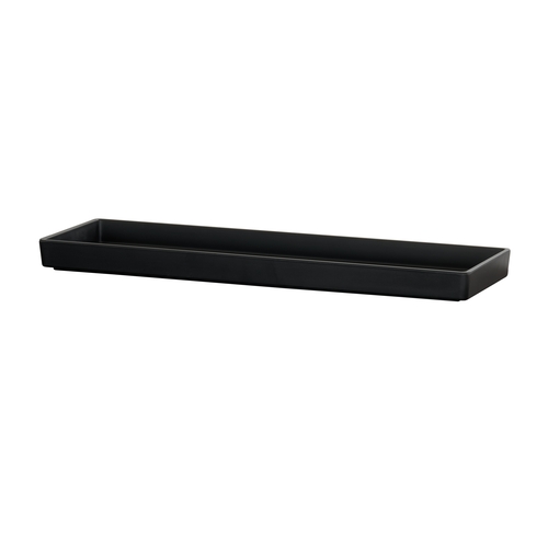 Cal-Mil 26110-206-13 Hudson 21.5" x 6.75" x 1.5"H Matte Black Raised Rim Tray