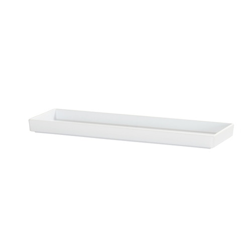 Cal-Mil 26110-206-15 Hudson 21.5" x 6.75" x 1.5"H Matte White Raised Rim Tray