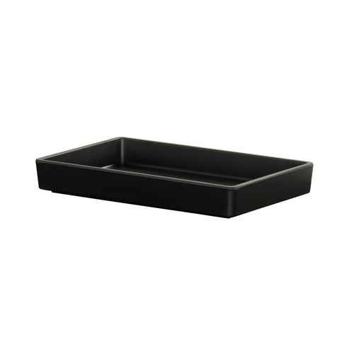 Cal-Mil 26110-610-13 Hudson 10.5" x 6.5" x 1.5"H Matte Black Raised Rim Tray