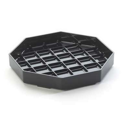 Cal-Mil 308-6-13 Classic 6" x 6" Black Octagon Drip Tray - 1 Dozen