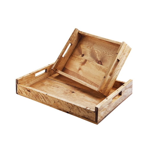 Cal-Mil 3454-1220-99 Madera 23.25" x 14.5" x 5.25"H Rustic Pine Display Tray