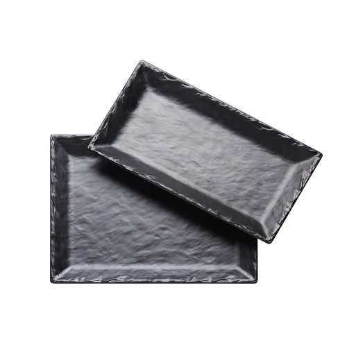 Cal-Mil 3459-137-65M 13" x 7" x 1"H Black Melamine Platter - 3 Each