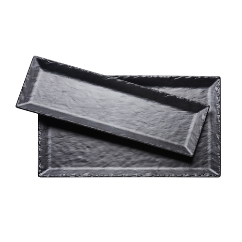 Cal-Mil 3459-2113-65M 21" x 13" x 1"H Black Melamine Platter - 3 Each