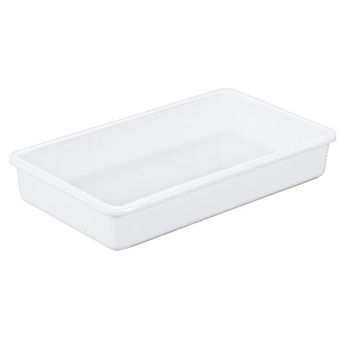 Cal-Mil 3470-15W 12" x 7" x 2"H White Melamine Serving Tray - 6 Each