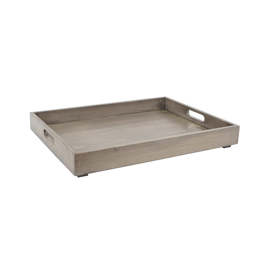 Cal-Mil 3475-2-110 Aspen 15.5"x 21.5" x 2"H Gray Pine Room Service Tray- 2 Each