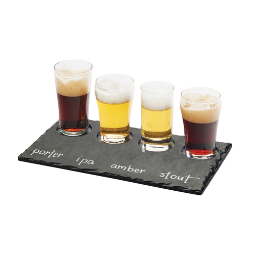 Cal-Mil 3500-65M 11.75" x 5" x 0.75"H Black Melamine Taster Tray - 6 Each