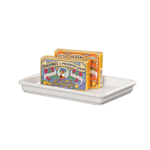 Cal-Mil 3505-15W 9" x 6.5" x 1"H White Melamine Serving Tray - 6 Each