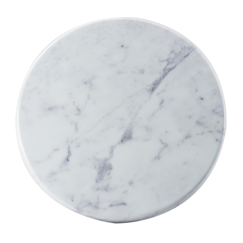 Cal-Mil 3656-15-81M 15" Dia. x 0.75"H White Marble Melamine Serving Tray