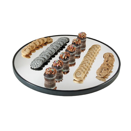 Cal-Mil RR240 Gourmet 24" Dia. x 1"H Mirror Acrylic Display Tray