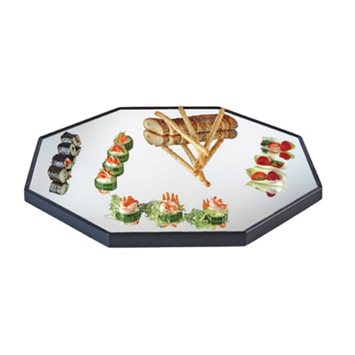 Cal-Mil RR241 Gourmet 24" Dia. x 1"H Octagon Mirror Display Tray