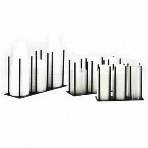 Cal-Mil 1516-2-13 8.2" x 3" Black Iron Lid/Ramekin Organizer w/ 3 Slots