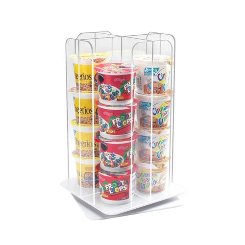 Cal-Mil 1539-12 10" x 10" Clear Acrylic Revolving Cereal Cup Dispenser