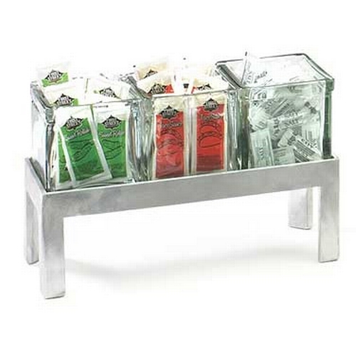 Cal-Mil 1560-4 12" x 4.25" Aluminum Condiment Jar Organizer