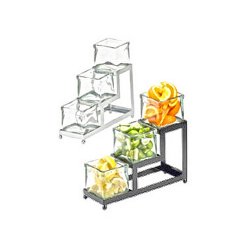 Cal-Mil 1803-4-49 4" x 12" Chrome Frame 3-Tier Condiment Organizer