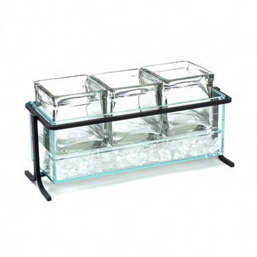 Cal-Mil 1806-5-13 13.5" x 5.5" Black Iron Condiment Organizer