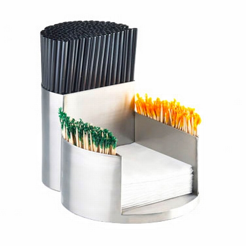 Cal-Mil 1853-55 7.25" x 10" Stainless Steel Condiment Organizer