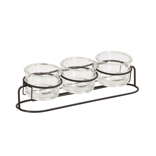 Cal-Mil 22602-32-13 Madison 6" x 5" x 4.5"H Black Condiment Organizer
