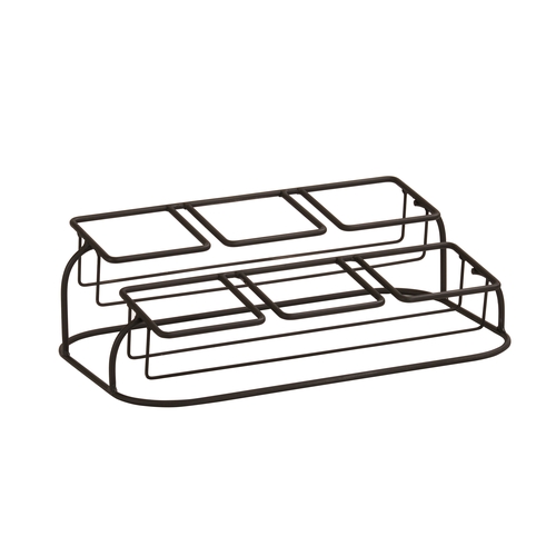 Cal-Mil 22802-6-13 Madison 16.5" x 5" Black Wire 2-Tier Condiment Organizer