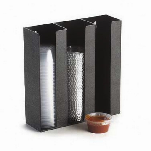 Cal-Mil 278-2 Classic 9" x 2.5" x 9"H Black Plastic Lid/Ramekin Organizer